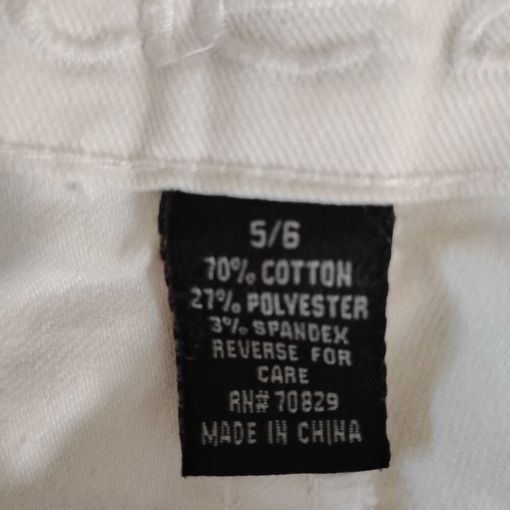 Rue 21 Womens 5/6 White Denim Capri Pants Flap Pocket Rise 8" - Picture 5 of 6